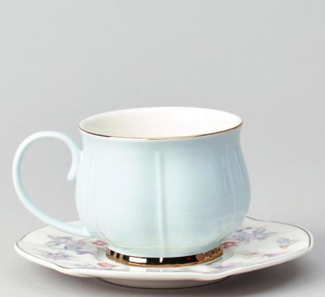 Чайный набор "ВРЕМЕНА ГОДА" 42-565 на 6 персон, 12 предметов (250 мл), голубой