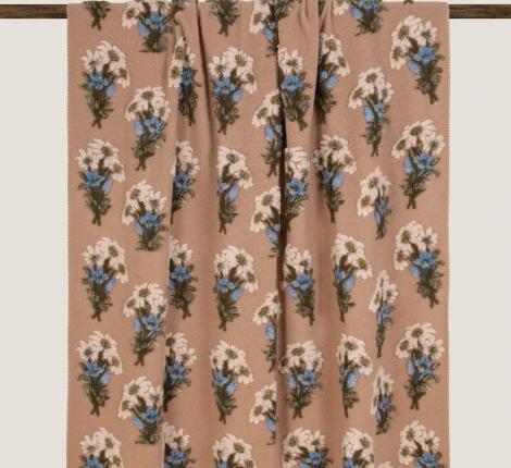 Плед шерстяной Frati "BUNCH OF FLOWERS" BEIGE, 150x200