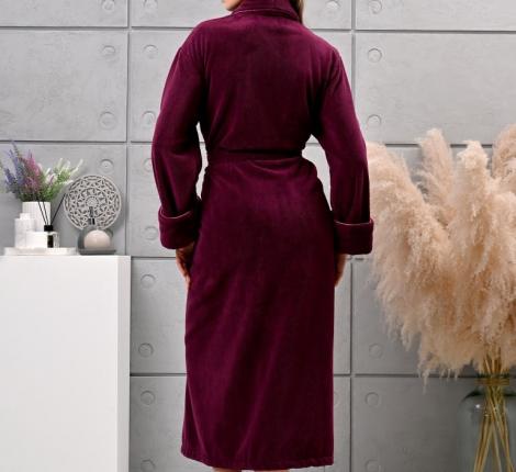 Халат женский трига с капюшоном "AMBIELLA A-1215" фиолетовый, 3XL