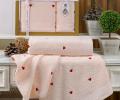 Комплект махровых полотенец &quot;PHILIPPUS&quot; с вышивкой (50x90/70х140) 2 шт. ILYANA (розовый)
