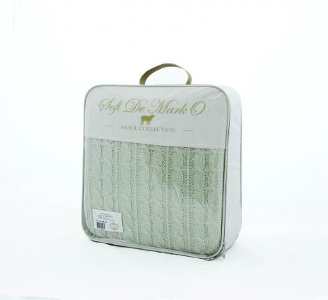 Плед вязаный "Sofi de Marko" Джовани (морская волна), 100х140