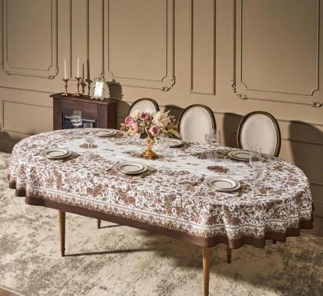 Скатерть овальная с пропиткой "RICH GARDEN", 180х300 см
