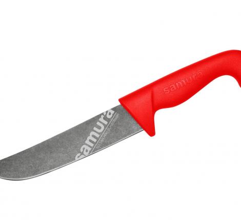 Нож кухонный &quot;Samura SULTAN PRO&quot; Шеф 166 мм, ТЭП красный (с галтовкой)