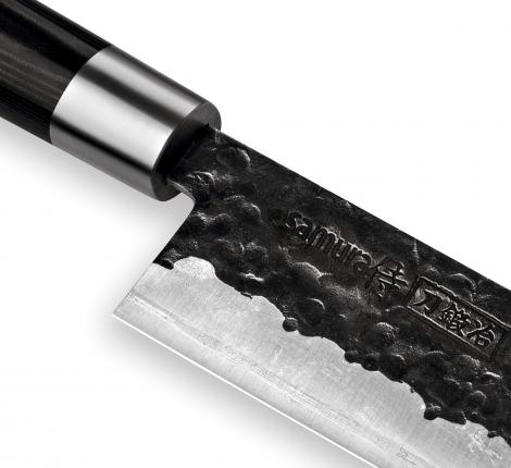 Нож кухонный "Samura BLACKSMITH" Накири 168 мм, гвоздичное масло, салфетка