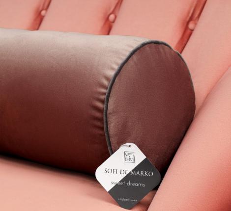 Подушка-валик "Sofi de Marko" Блейк (коралл) Велюр, 60х20х20