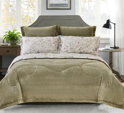 Постельное белье с одеялом "Sofi de Marko" Ренато №38 Велюр/Сатин, Семейный