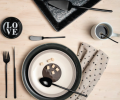 Набор столовых приборов "HERDMAR" STICK BLACK 26 на 6 персон, 24 предмета
