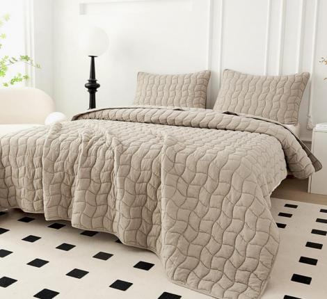 Покрывало "Sofi de Marko" Минелла (бежевый) Жатый сатин, 230х250