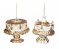 Игрушки стеклянные на ёлку 2 шт. "ТОРТИКИ", диаметр 8,5 см
