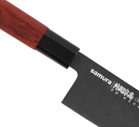 Нож кухонный &quot;Samura OKINAWA&quot; Сантоку 175 мм с галтовкой, палисандр (с тату)