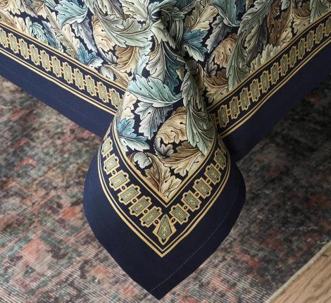 Скатерть с пропиткой "ЛИСТЬЯ МОРРИСА" 140х300 см, синий