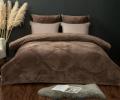 Постельное белье с одеялом "Kazanov.A." Байрон (бежевый трюфель) Велюр/Egypt Cotton, Семейный