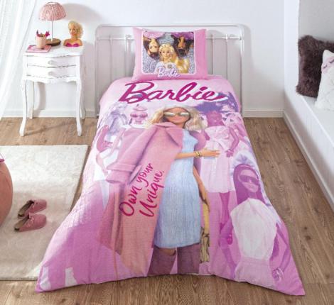 Постельное белье детское &quot;TAC&quot; Barbie PINK POWER Ранфорс, 1,5 спальный