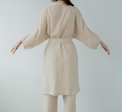 Халат Luxberry "Муслин и комфорт" экрю, L