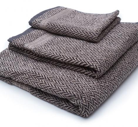 Полотенце махровое "INVERNESS" 50х100, бежево-черный