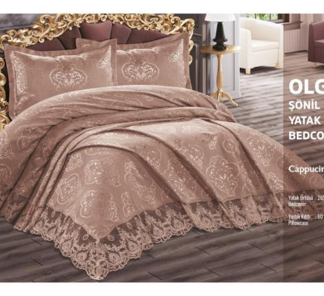 Покрывало жаккардовое EFOR "OLGA" 265х275, капучино