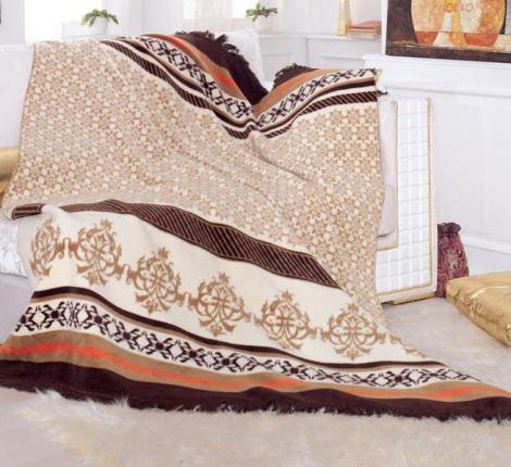 Плед хлопковый Райтекс "УЗОР бежевый", 150х200