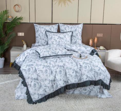 Постельное бельё с одеялом "Kazanov.A." Жако (жемчуг графит) Сатин, Евро