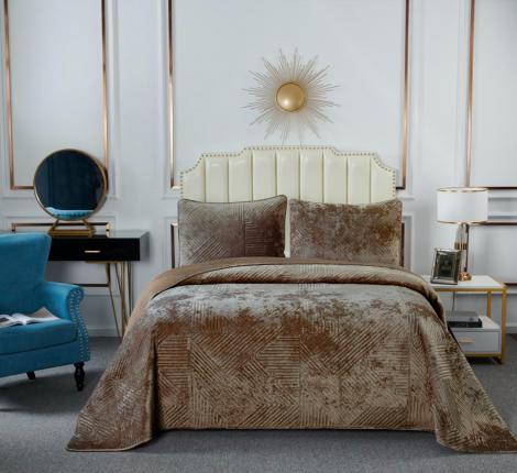 Покрывало "Sofi de Marko" Патрисия (капучино 1) Велюр, 240х260