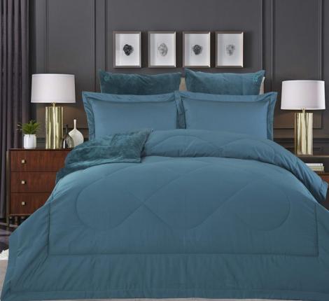 Постельное белье с одеялом "Kazanov.A" Lindor Premium (изумруд) Велюр/Egypt Cotton, Евро