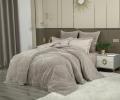 Постельное белье с одеялом "Kazanov.A." Lindor Fluffy (серый/бежевый) Велюр/Egypt Cotton, Евро