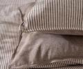 Постельное бельё Luxberry "ЛЁН И ХЛОПОК" Евро, белый/коричневая полоса