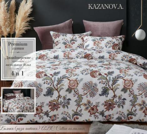 Постельное белье с одеялом "Kazanov.A." Бьянка (роза антика) Велюр/Egypt Cotton, Семейный