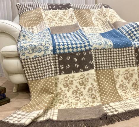 Плед хлопковый Райтекс "КАНТРИ синий", 150х200