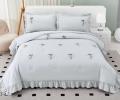 Постельное бельё EFOR COTTONI с вышивкой "Эмилия №2" светло-голубой, Евро