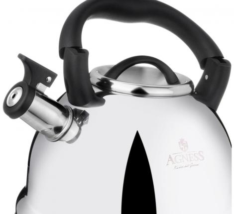 Чайник со свистком и складывающейся ручкой "AGNESS" 937-033, 3,0 л