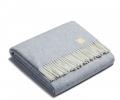 Плед шерстяной "CLASSIC" FISHBONE Light blue-white, 150x200