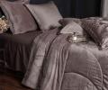 Постельное белье с одеялом "Kazanov.A." Lindor J'Adore (капучино) Велюр/Тенсел, 1,5 спальный