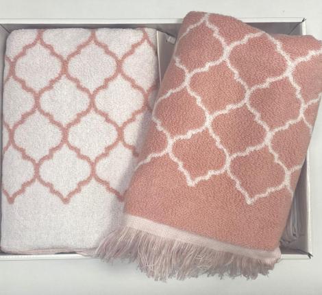 Комплект полотенец 50x100-85x150 Maison D'or "LORENZA", грязно-розовый