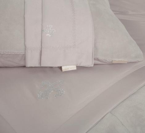 Постельное белье с одеялом "Kazanov.A." Lindor Fluffy (платина бежевый) Велюр/Egypt Cotton, Евро