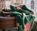 Плед шерстяной Frati "MARY FLOWER" GREEN, 150x200 шерсть 55% полиэстер 45%, 1070г