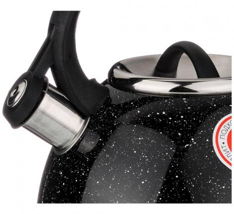 Чайник со свистком "ЧЕРНЫЙ МРАМОР", 2,5 л