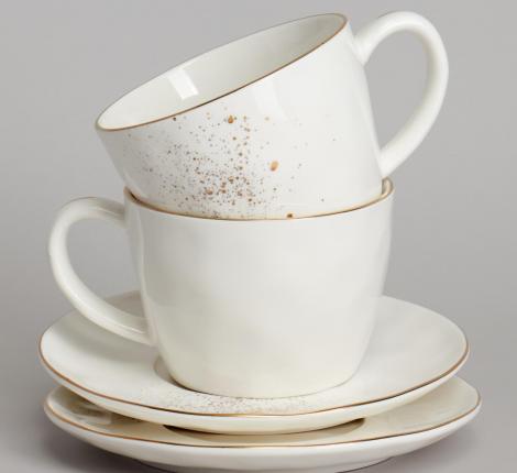 Чайный набор BRONCO "GOLD" на 2 персоны, 4 предмета (350 мл)