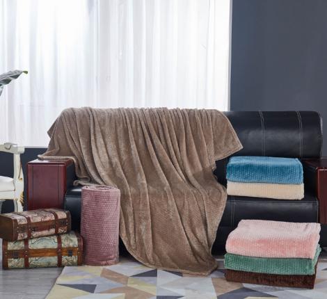 Жаккардовый плед "KARTEKS" Соты-02 бежевый, 200х220