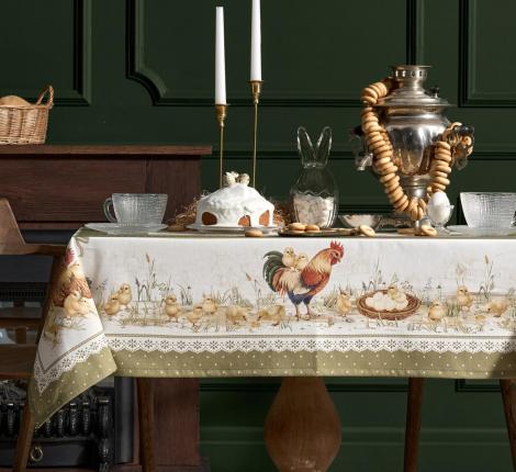 Скатерть с пропиткой "ЗОЛОТАЯ КУРОЧКА", 110х140 см