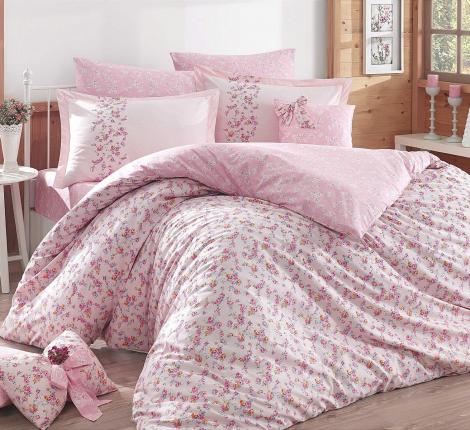  Постельное бельё Hobby &quot;LUISA&quot; розовый Поплин, 1,5 спальный