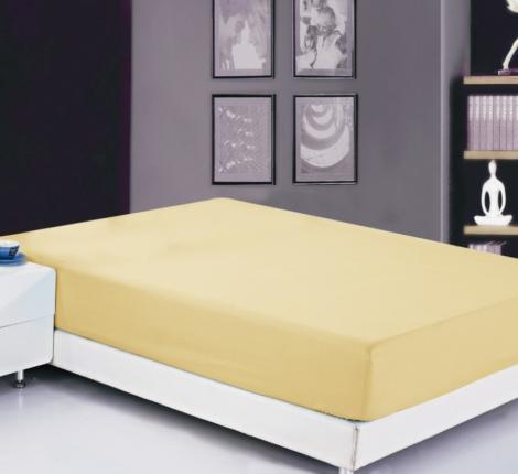 Простынь на резинке Софткоттон бежевая (PRMF-4), 90x200