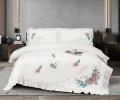 Постельное бельё EFOR COTTONI с вышивкой "цветная роза" белый, Евро