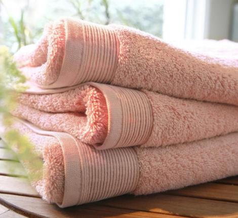 Полотенце махровое "Blanc des Vosges" UNI POUDRE (пудрово-розовый), 55х110