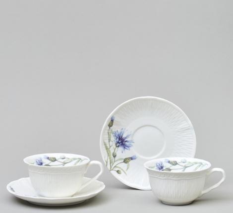 Чайный набор "ВАСИЛЬКИ" 760-826 на 2 персоны, 4 предмета (250 мл)