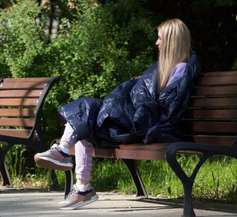 Дорожный плед пуховый "TRAVEL PLAID GRASS INK", 140х200