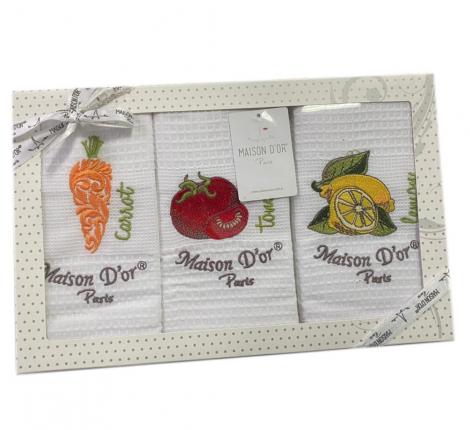 Комплект кухонных полотенец Maison D'or "FRUIT" 50х70-3шт, овощи