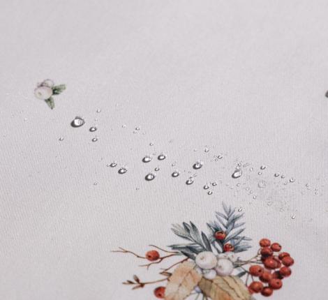 Скатерть круглая с пропиткой SANTALINO "МОРОЗКО.СНЕГИРИ" 150 см, красный