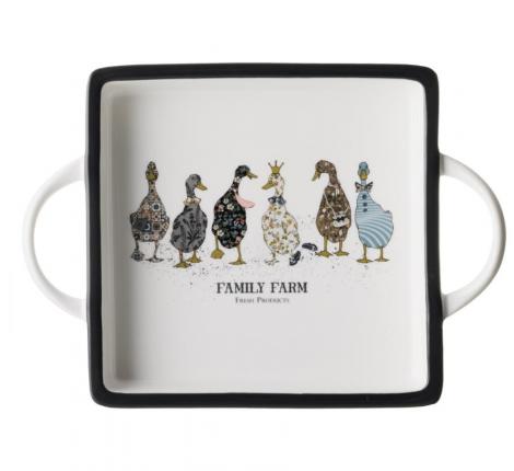Блюдо с ручками "FAMILY FARM" КВАДРАТ 263-1437, 25,5*18*4 см