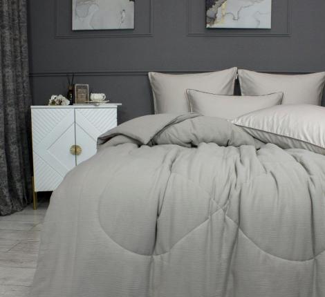 Постельное белье с одеялом "Kazanov.A." Muslin&Satin Solid color (платина бежевый), Евро