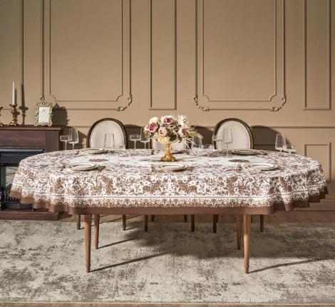 Скатерть овальная с пропиткой "RICH GARDEN", 180х300 см